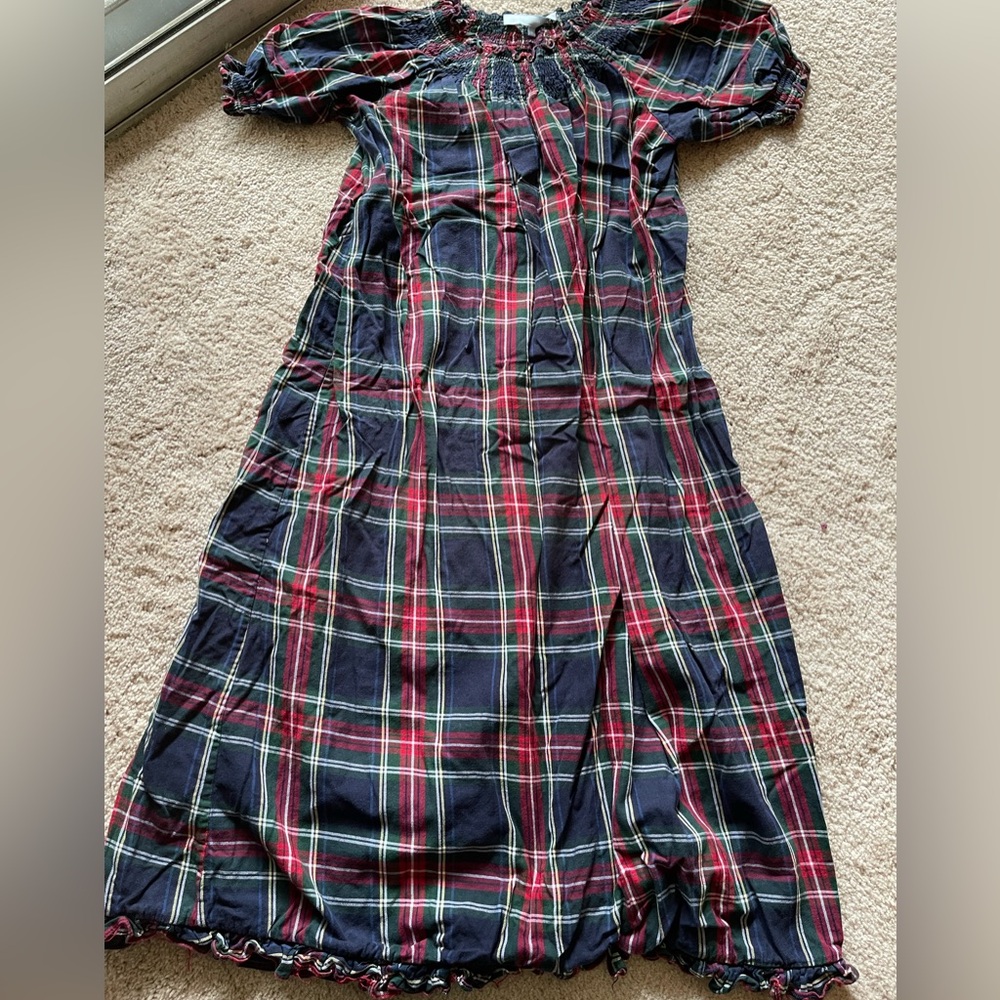 Hill House Caroline Tartan Dress with Ruffle Detail